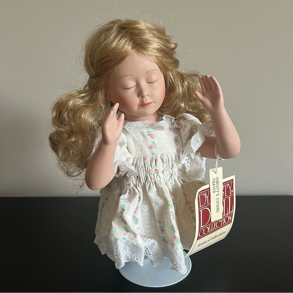Dynasty Christys Evening Prayer Porcelain Doll Anna Collection 11in Rare Vintage